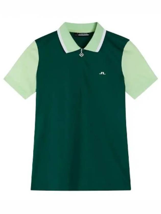 Women's Antonia Short Sleeve Polo Shirt Rain Forest - J.LINDEBERG - BALAAN 2