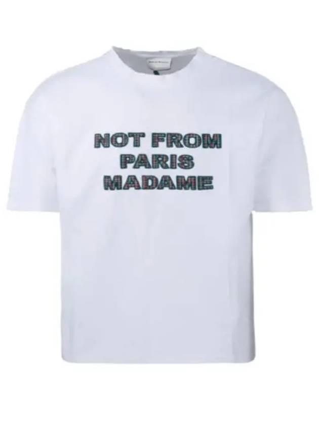 Drold Monsieur Slogan Short Sleeve T Shirt White Green TS137 CO002 - DROLE DE MONSIEUR - BALAAN 1