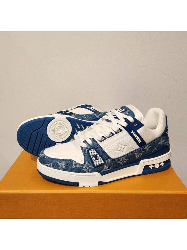 LV Trainer Sneakers Monogram Blue Denim - LOUIS VUITTON - BALAAN 3