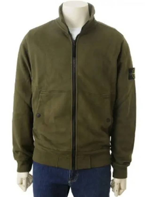 Men's Wappen Patch Cotton Zip Up JacketKhaki - STONE ISLAND - BALAAN 2