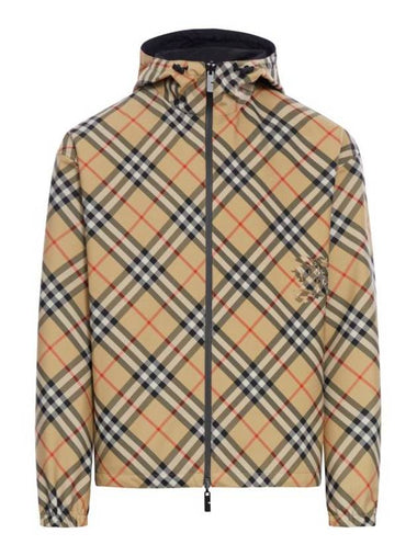 Reversible Check Trafford Hooded Jacket Beige - BURBERRY - BALAAN 1