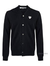 Double Heart Waffen Cardigan AX N062 051 1 BLACK - COMME DES GARCONS - BALAAN 1