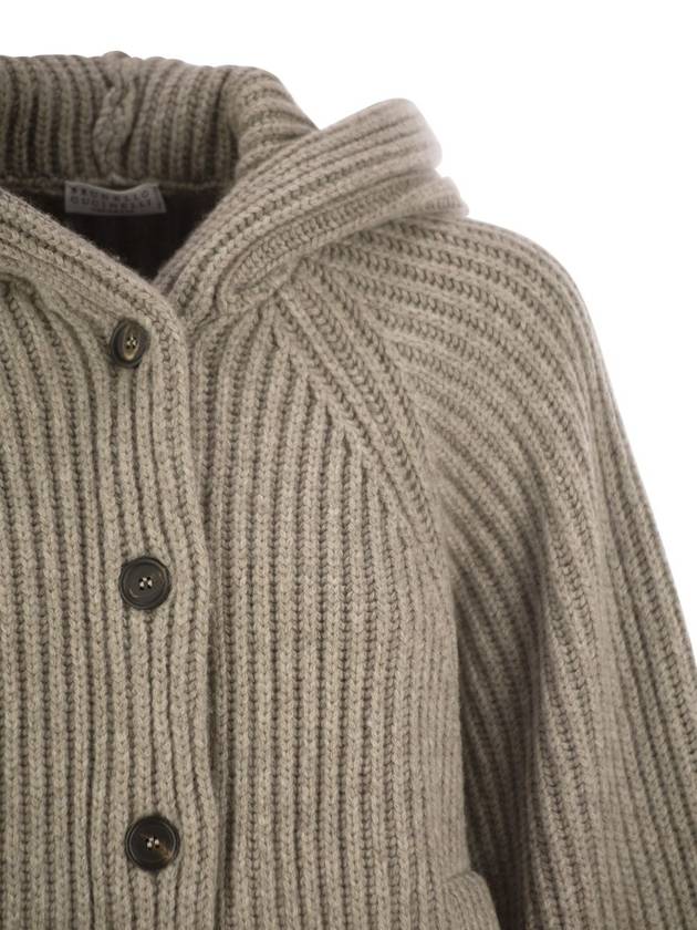 Hooded cashmere cardigan - BRUNELLO CUCINELLI - BALAAN 4