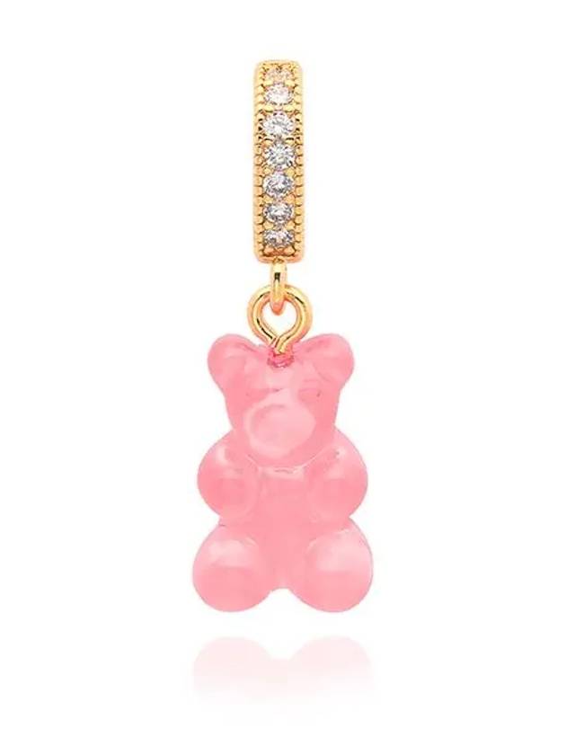 NOSTALGIA BEAR BUBBLEGUM PAVE CONNECTOR gold pendant charm - CRYSTAL HAZE - BALAAN 1