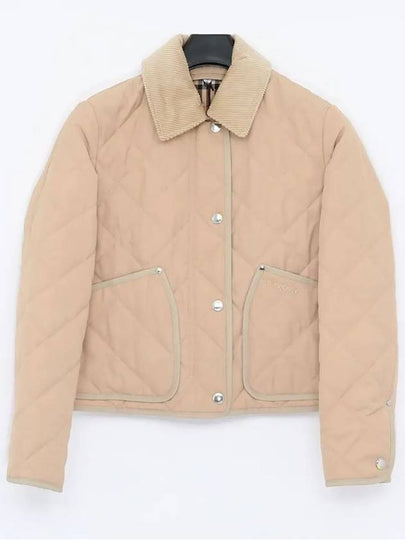 Stripe Point Collar Quilted Jacket Brown - BURBERRY - BALAAN 2