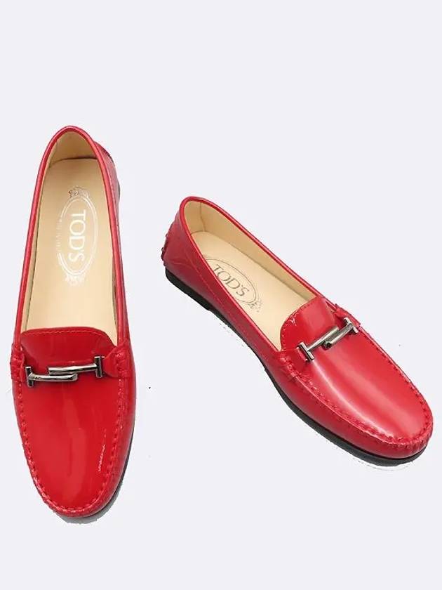 Red color patent silver logo women s driving loafers size 37 - TOD'S - BALAAN 1