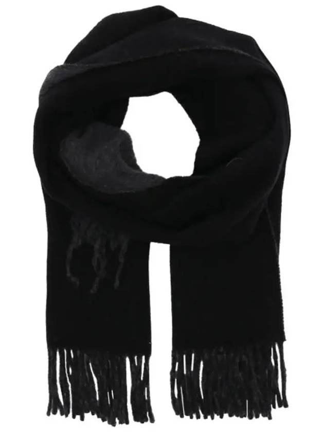 Pony Motif Wool Scarf Black - POLO RALPH LAUREN - BALAAN 4