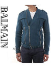 Perfect Jersey Zip-up Jacket Blue - BALMAIN - BALAAN 3