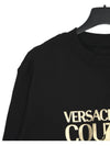 Men's Logo Gold Print Crew Neck Sweatshirt Black - VERSACE - BALAAN 4