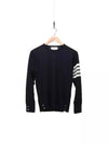 4 Bar Stripe Classic Wool Knit Top Navy - THOM BROWNE - BALAAN 3