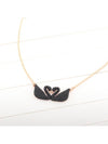 Double Swan Pendant Necklace Black Rose Gold - SWAROVSKI - BALAAN 2