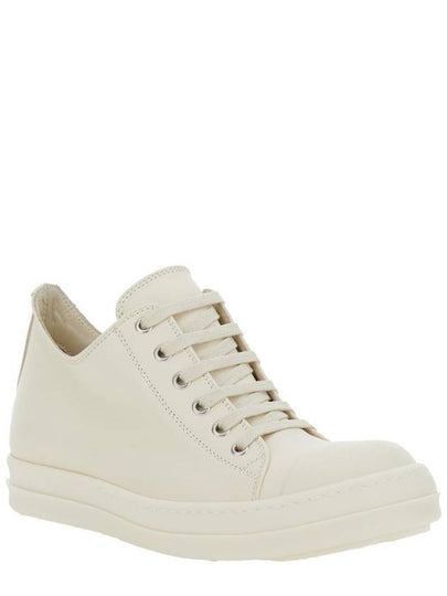 White Low Top Sneakers With Round Toe In Smooth Leather Woman - RICK OWENS - BALAAN 2