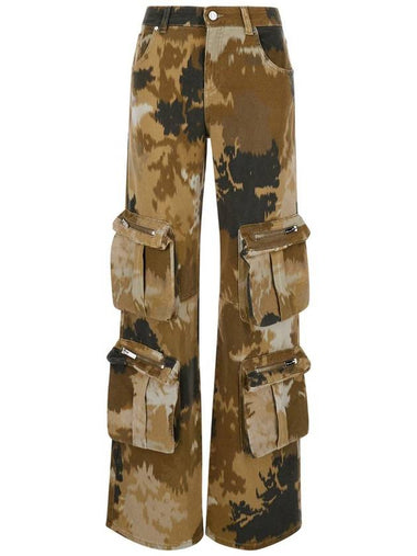 Brown Cargo Pants With Camouflage Motif In Stretch Cotton Woman - BLUMARINE - BALAAN 1