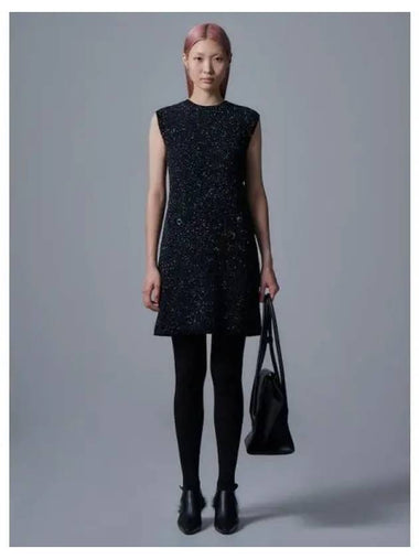 Tweed sleeveless knit dress one piece black domestic product - JUUN.J - BALAAN 1