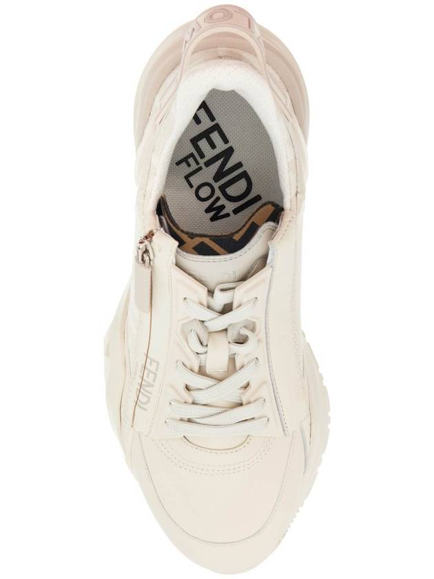 Flow FF Logo Low Top Sneakers White - FENDI - BALAAN 3