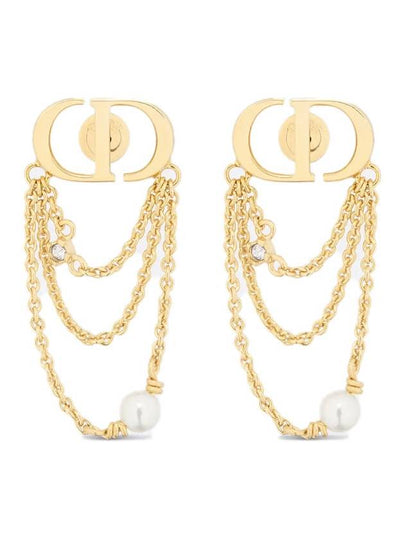 Petit CD Resin Pearls Crystals Earrings Gold - DIOR - BALAAN 2