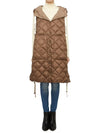 Sisoft Double-Sided Drawstring Hood Padded Long Vest Brown - MAX MARA - BALAAN 7