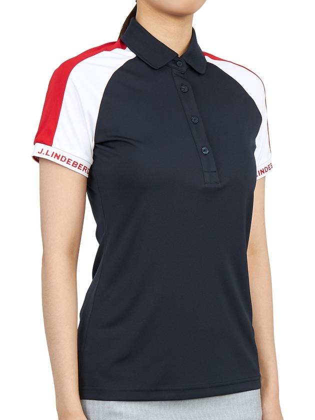 Women's Perinne Polo Short Sleeve T-Shirt Navy - J.LINDEBERG - BALAAN 4