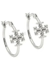 Eleanor Small Hoop Earrings Silver - TORY BURCH - BALAAN 2