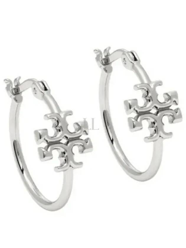 Eleanor Small Hoop Earrings Silver - TORY BURCH - BALAAN 2