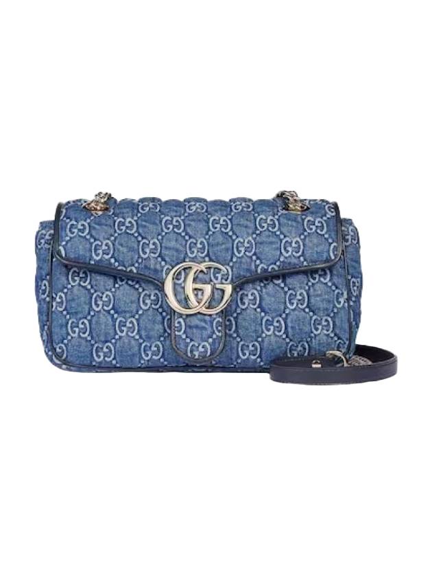 GG Marmont Denim Small Shoulder Bag Blue - GUCCI - BALAAN 1