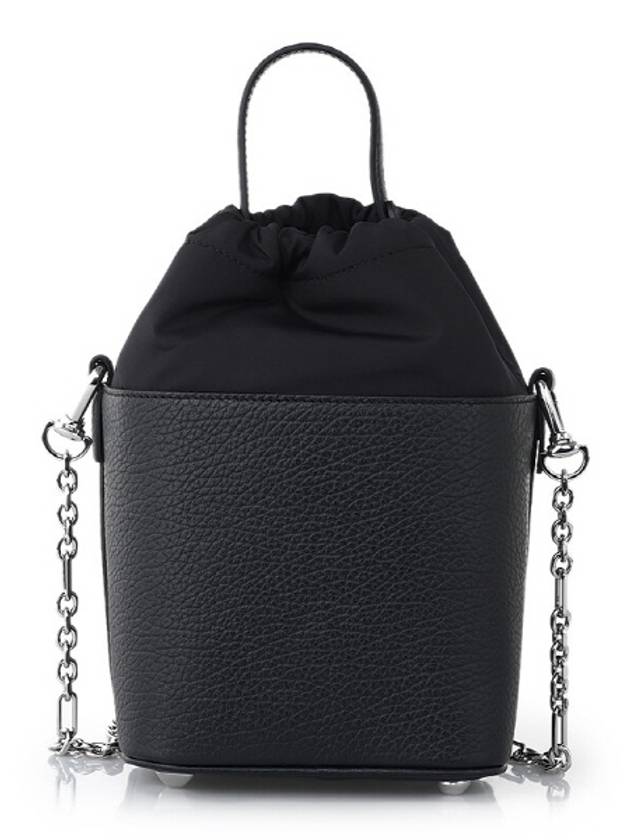 5AC Number Logo Texture Leather Bucket Bag Black - MAISON MARGIELA - BALAAN 4