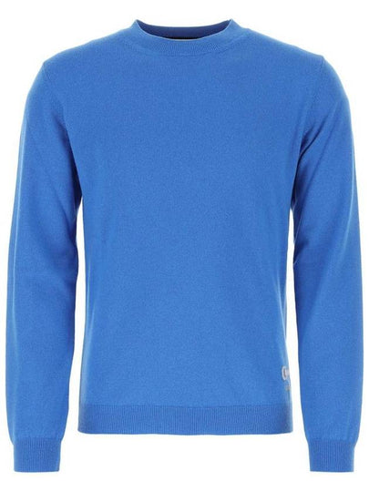 Men's Horsebit Crew Neck Cashmere Knit Top Blue - GUCCI - BALAAN 2