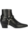 Wyatt Studded Harness Chelsea Boots Black - SAINT LAURENT - BALAAN.