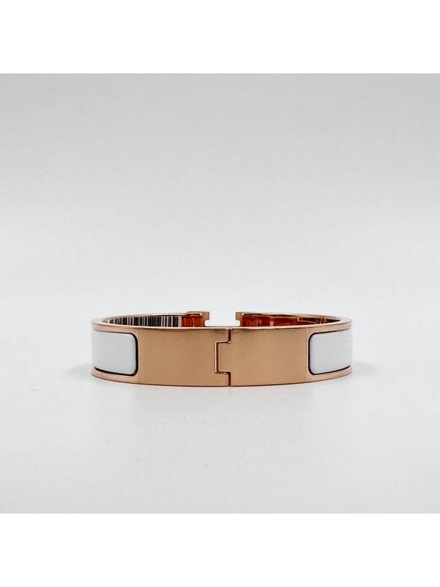 Clic H Bracelet Rose Gold Blanc - HERMES - BALAAN 7