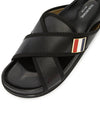 Vitello Calf Enamel Criss Cross Loafer Sandals Black - THOM BROWNE - BALAAN 8