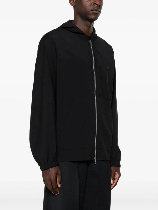 4G Detail Wool Zip-Up Hoodie Black - GIVENCHY - BALAAN 4