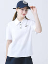 Doyou Know MC Women s Functional Material Wide Shirt Collar Pleated Sleeve White Short T DO3242TS82 - DOYOUKNOWMC GOLF WEAR - BALAAN 1