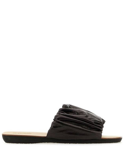 Leather Slippers Black - JIL SANDER - BALAAN 2