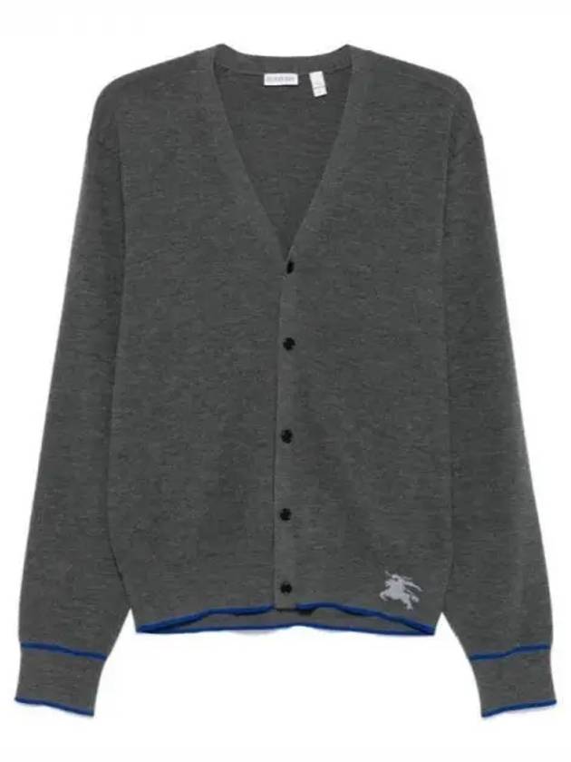 Equestrian Knight V Neck Cardigan Grey - BURBERRY - BALAAN 2