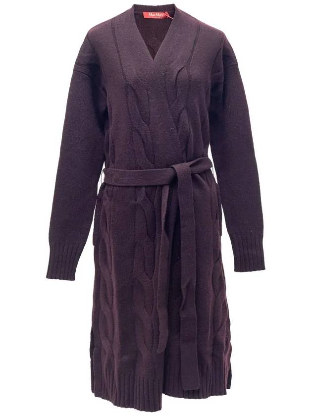 Women's Bernard Wool Cashmere Long Cardigan Burgundy - MAX MARA - BALAAN 3