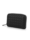 Intrecciato Zipper Card Wallet Black - BOTTEGA VENETA - BALAAN 4