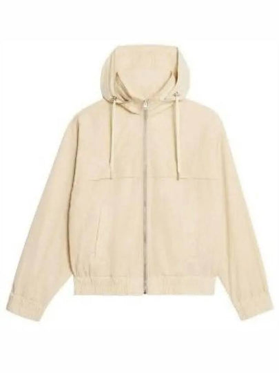 Men's Heart Logo Patch Nylon Windbreaker Beige - AMI - BALAAN 2