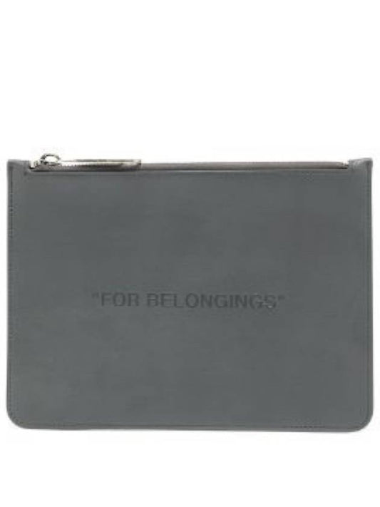 Off White FOR BELONGINGS Gray Clutch Bag OMNM001F21LEA0010909 - OFF WHITE - BALAAN 1