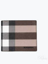 Check Leather International Bifold Wallet Dark Birch Brown - BURBERRY - BALAAN 2