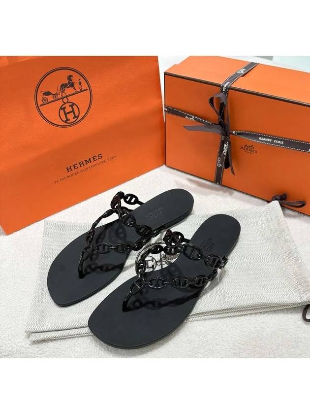 Island Sandals Noir - HERMES - BALAAN 7