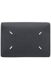 Stitched Bi-Fold Leather Card Wallet Black - MAISON MARGIELA - BALAAN 2