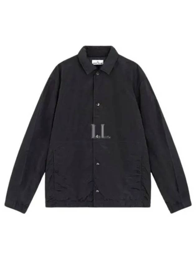 Oversize Padded Long Sleeve Shirt Black - STONE ISLAND - BALAAN 2