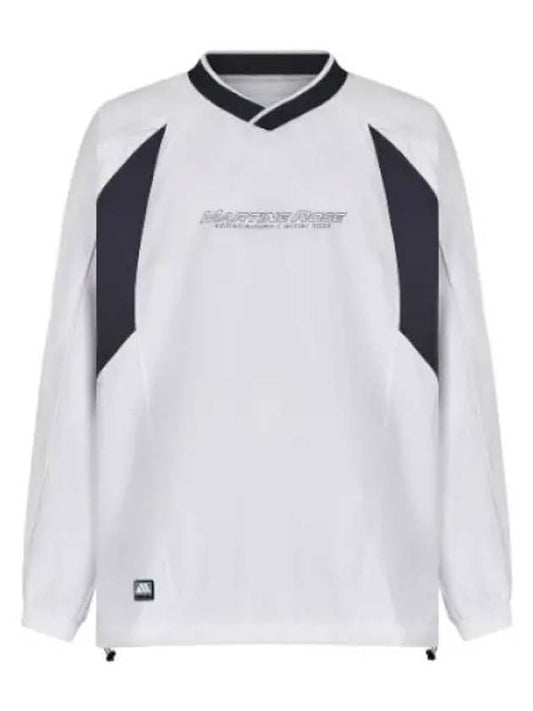 Sports Pullover White Navy Long Sleeve T shirt - MARTINE ROSE - BALAAN 1