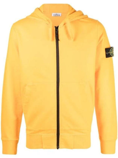 Wappen Patch Cotton Fleece Zip Up Hoodie Yellow - STONE ISLAND - BALAAN 1