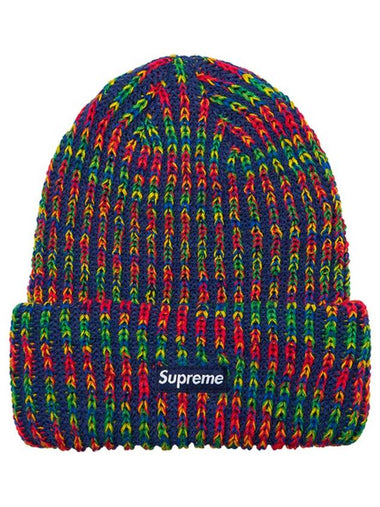 Rainbow Knit Loose Gauge Beanie Navy - SUPREME - BALAAN 1