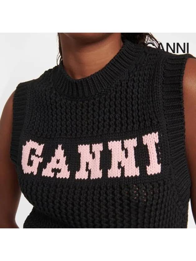 Cotton Rope Vest Black - GANNI - BALAAN 6