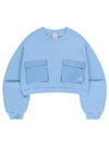 Double pocket crop sweatshirt sky blue - OFFGRID - BALAAN 5