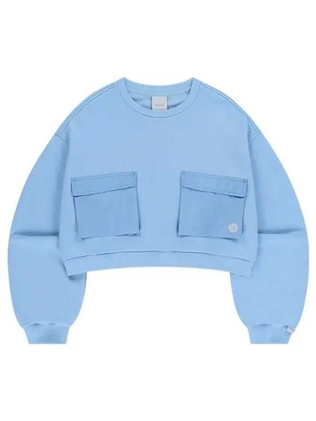 Double pocket crop sweatshirt sky blue - OFFGRID - BALAAN 5