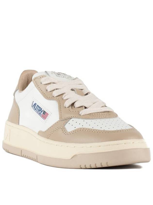 Medalist Bicolor Leather Low Top Sneakers White Beige - AUTRY - BALAAN 4