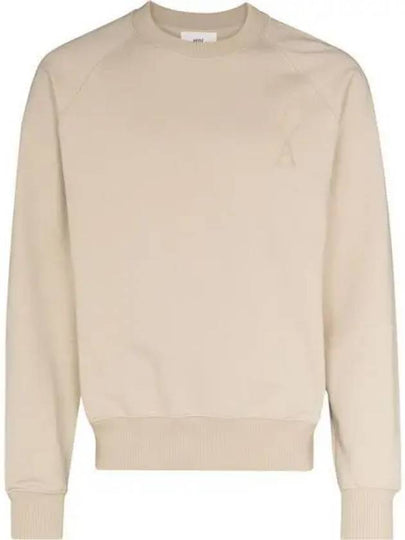 Big Heart Logo Sweatshirt Beige - AMI - BALAAN 2